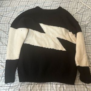 Black and white sweater unisex